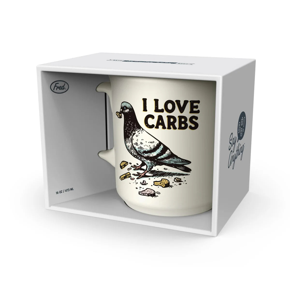 Fred & Friends SAY ANYTHING “I Love Carbs” MUG