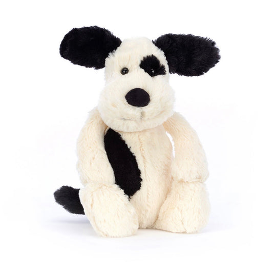 JellyCat Bashful Black & Cream Puppy