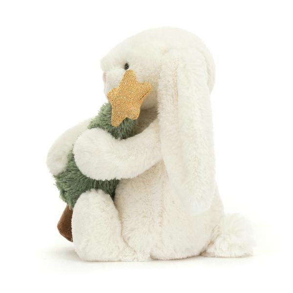 JellyCat Bashful Bunny With Christmas Tree