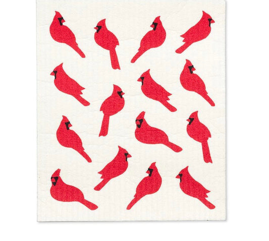 Cardinals Tea Towel and Swedish Cloth set