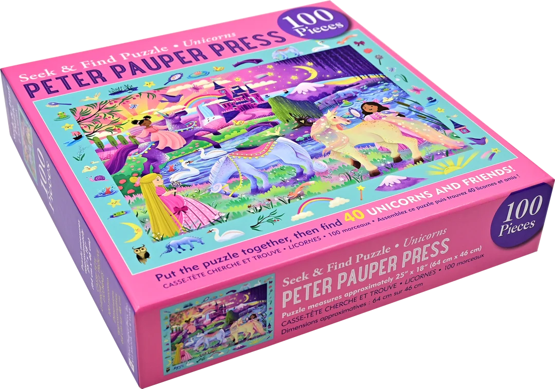 Peter Pauper Unicorns Seek & Find 100 pc Puzzle