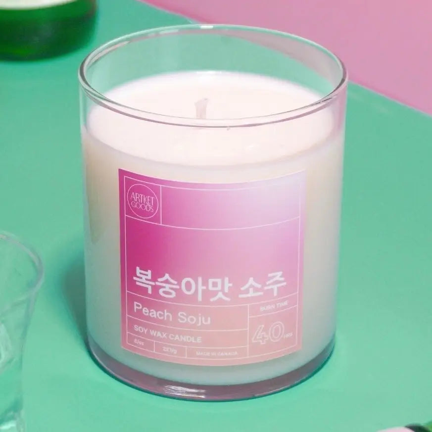 ArtketGoods Peach Soju Soy Wax Candle