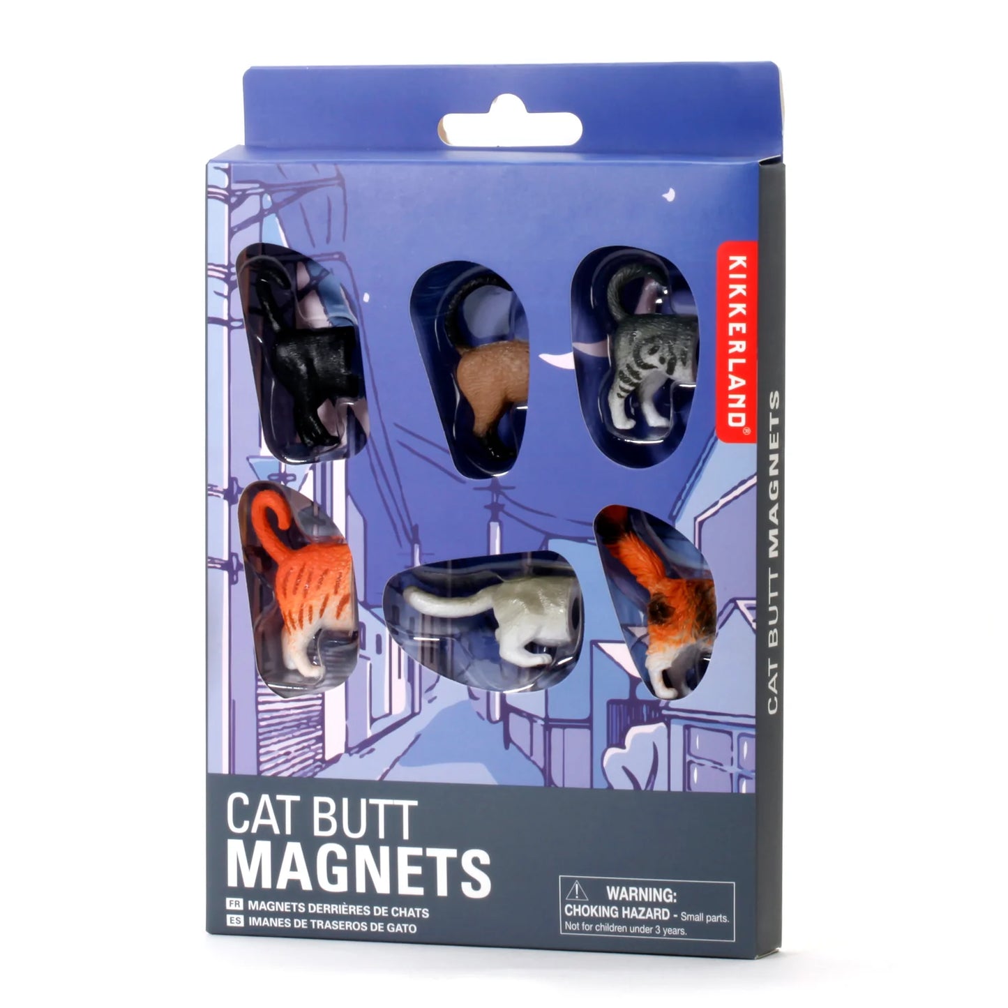 Kikkerland Cat Butt Magnets Set Of 6