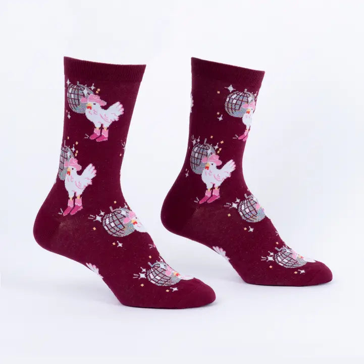 SOCK IT TO ME Disco Chicken  Women’s Crew Socks