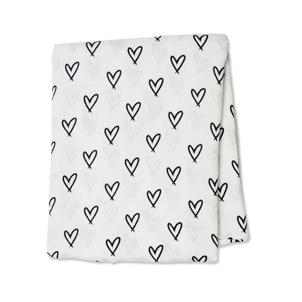 Lulujo Messy Hearts Swaddle Blanket