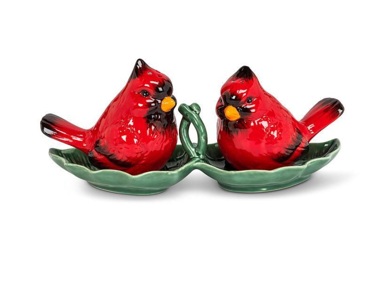 Cardinals on Tray Salt and Pepper Shakers