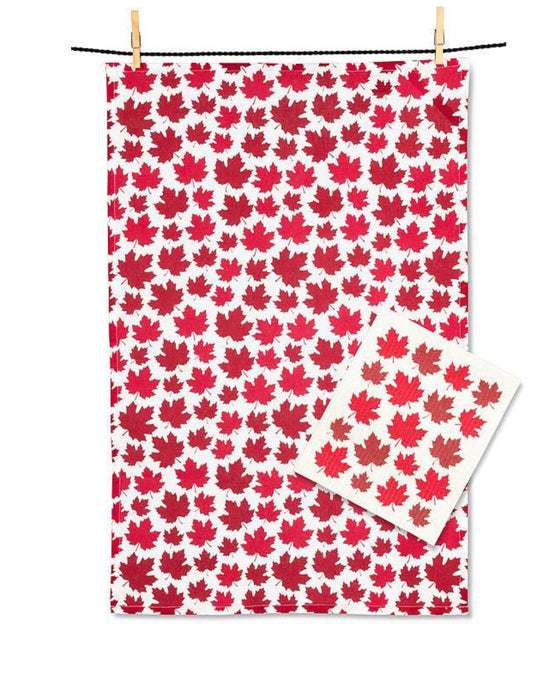 Maple Leaf Dishcloth & Kitchen Towel Set