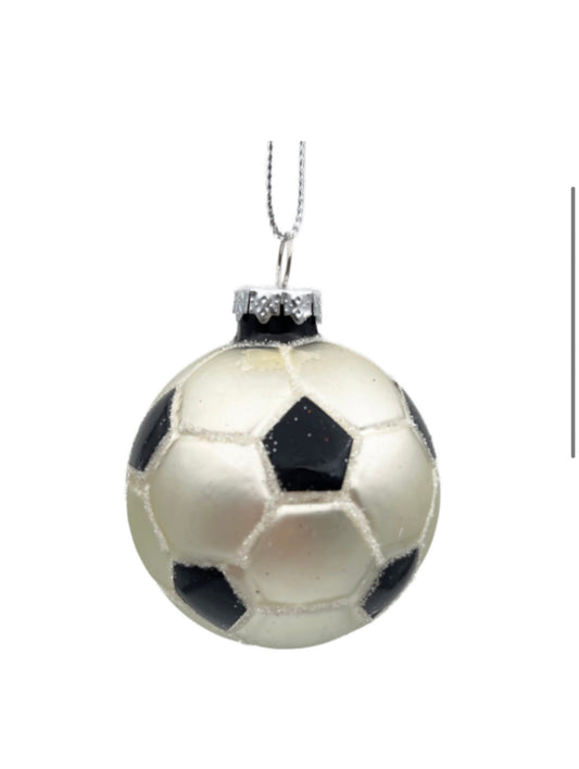 Glass Soccer Ball Ornament