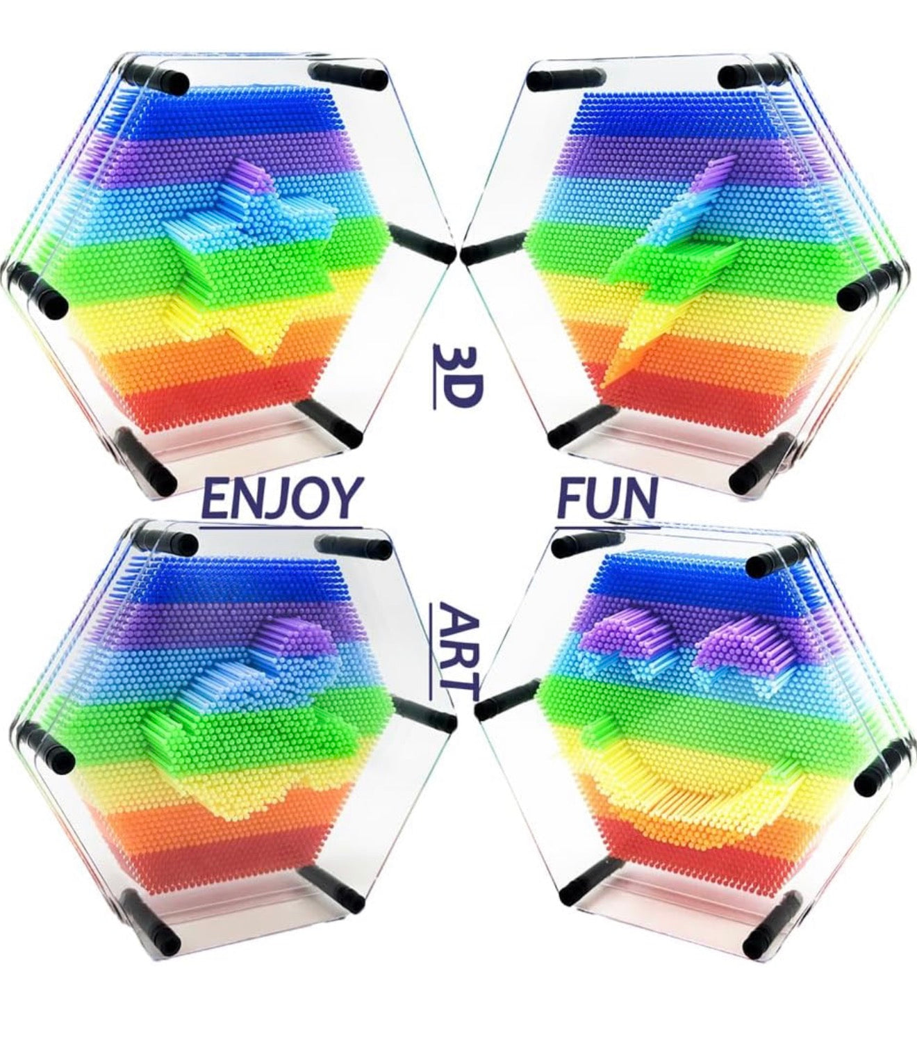 Hexagon Rainbow Pin Art