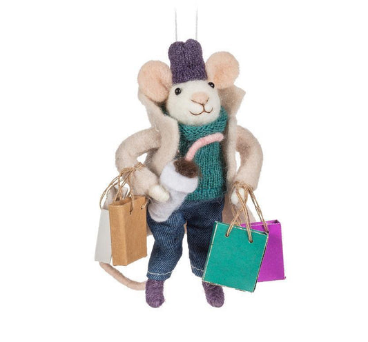 Shopping Mouse Ornament