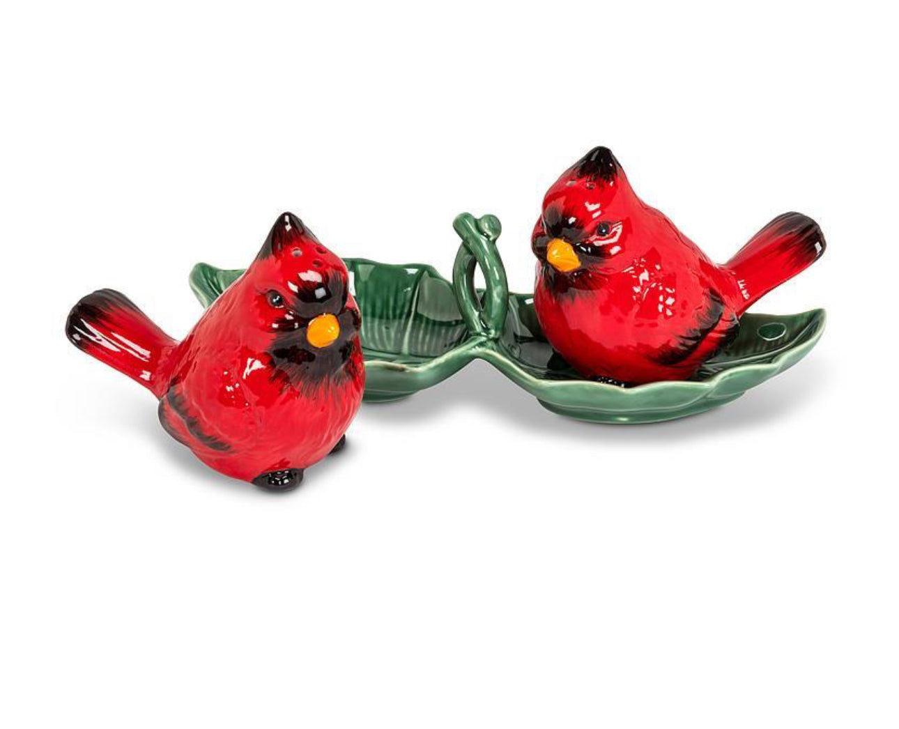 Cardinals on Tray Salt and Pepper Shakers