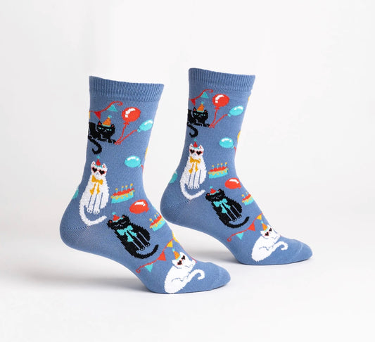 SOCK IT TO ME Women’s Crew Socks Purr-Fect Day