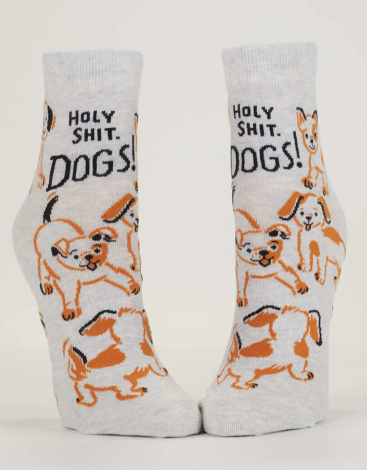 Blue Q Women’s Holy Shit Dogs Ankle Socks