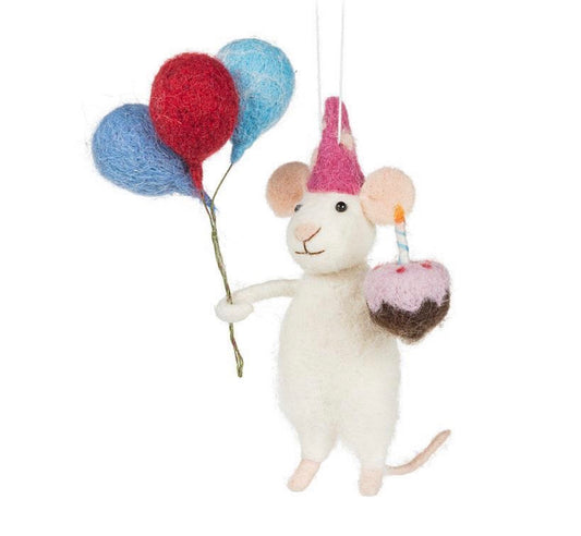 Wool Mouse Balloon Party Ornament