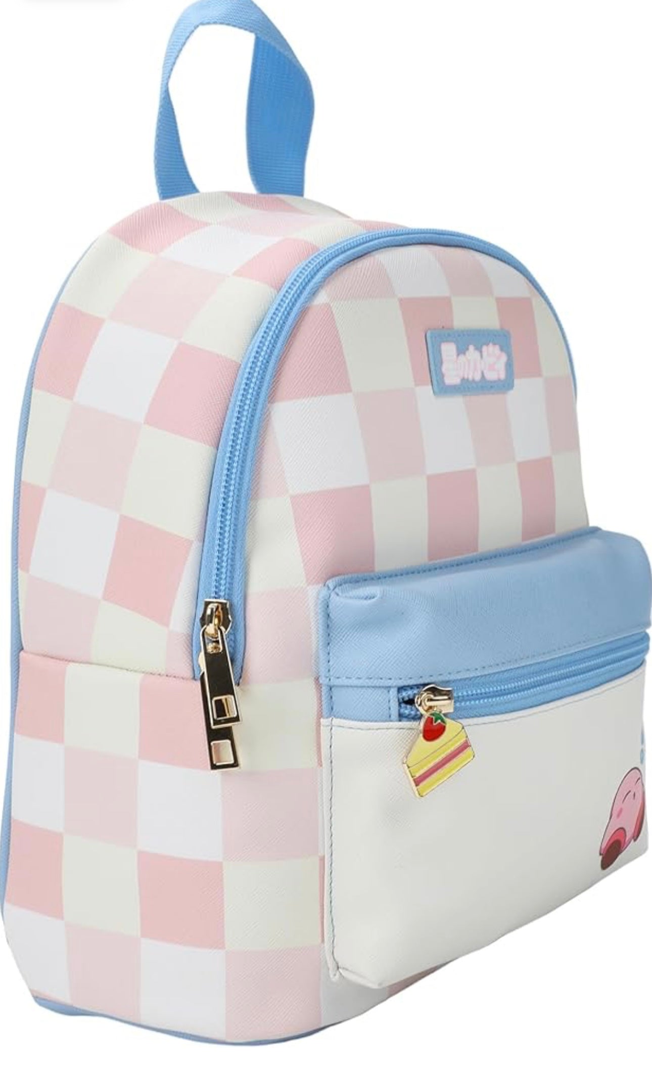 Kirby Sleeping Pink Checkered Mini Backpack