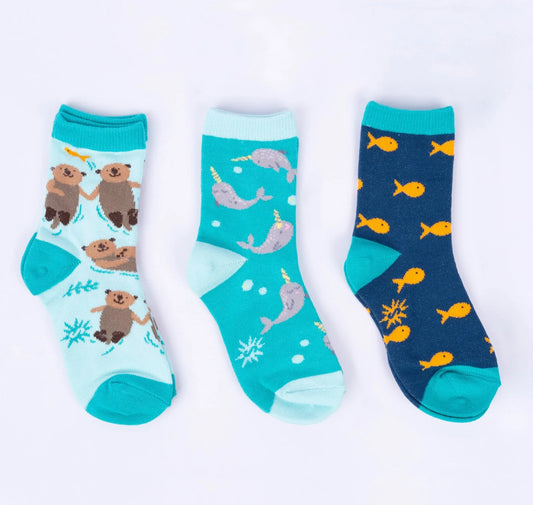 Sock It To Me Youth 3 pk Crew Socks  (ages 3-6) Various Designs