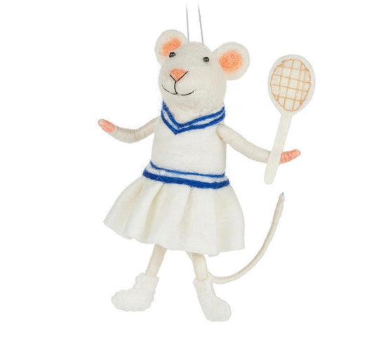 Wool Mouse Tennis Player Ornament