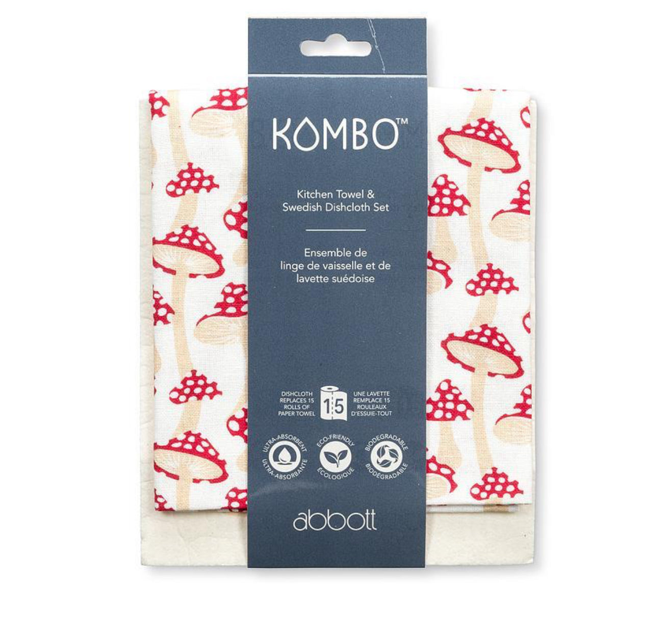 Mushrooms Dishcloth & Kitchen Towel Set