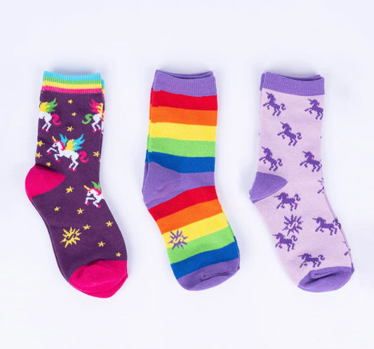 Sock It To Me Junior 3-pk Crew Socks  (ages 7-10) Various Designs