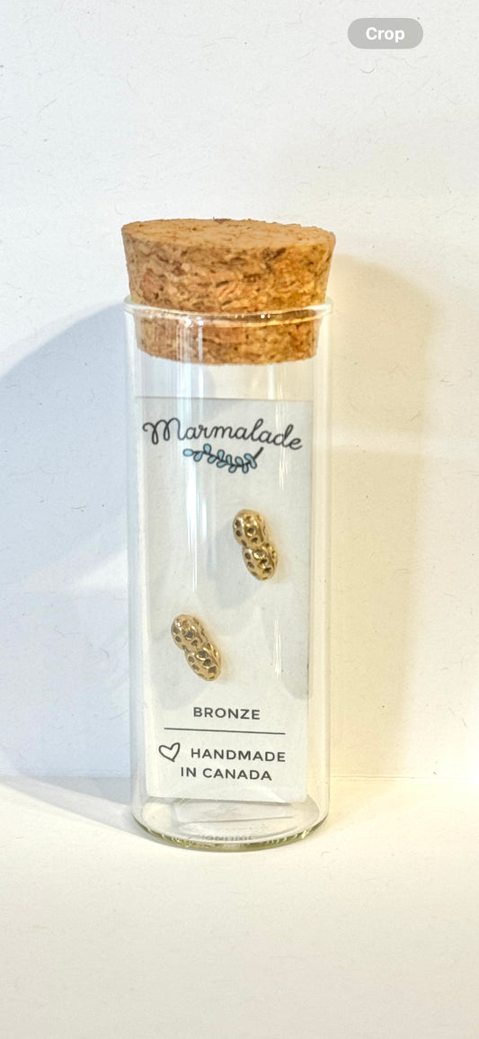 Marmalade Bronze Sculpted Peanut Studs