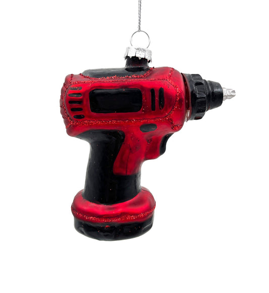 ORN GLASS ELECTRIC DRILL 4″ RED GLITTER