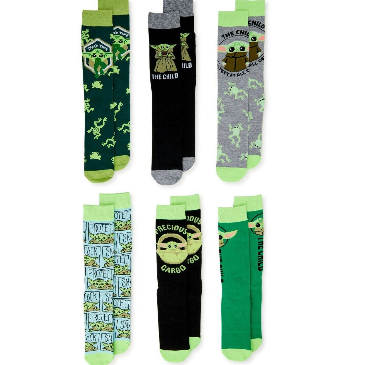 Star Wars Mandalorian Men’s 6 Pack Crew Socks