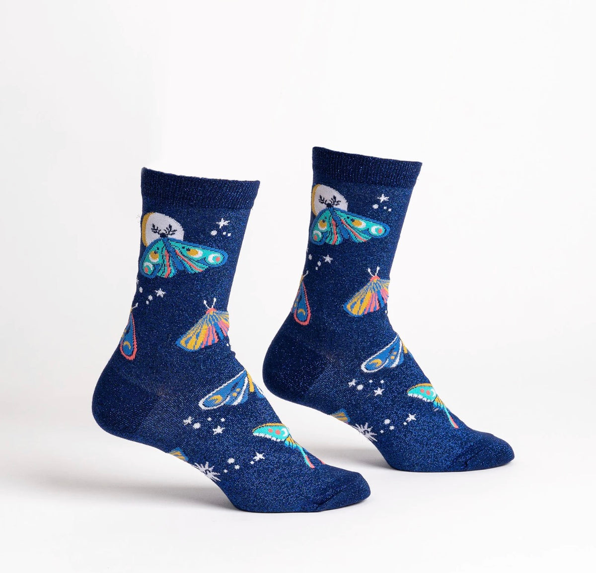 SOCK IT TO ME Women’s Crew Shimmer Moths