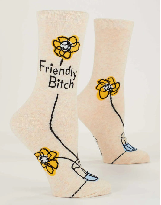Blue Q Women’s Crew Friendly Bitch Socks