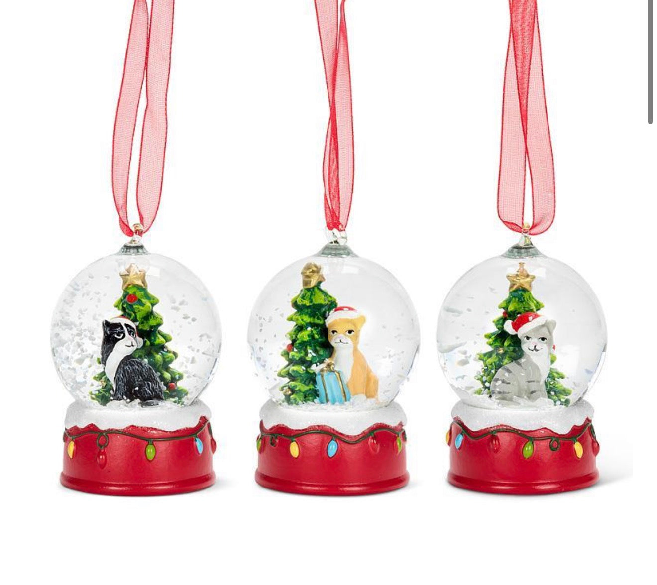 Mini Snow Globe Cat Ornament