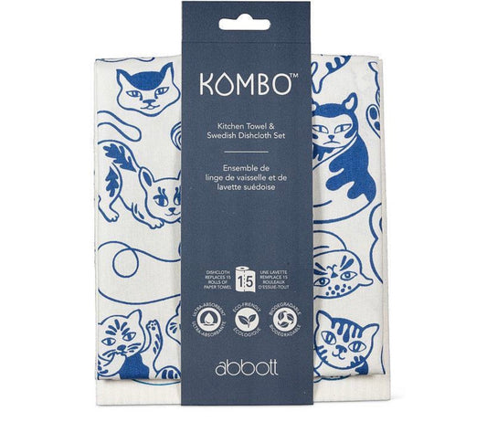 Playful Cats Dishcloth & Kitchen Towel Set