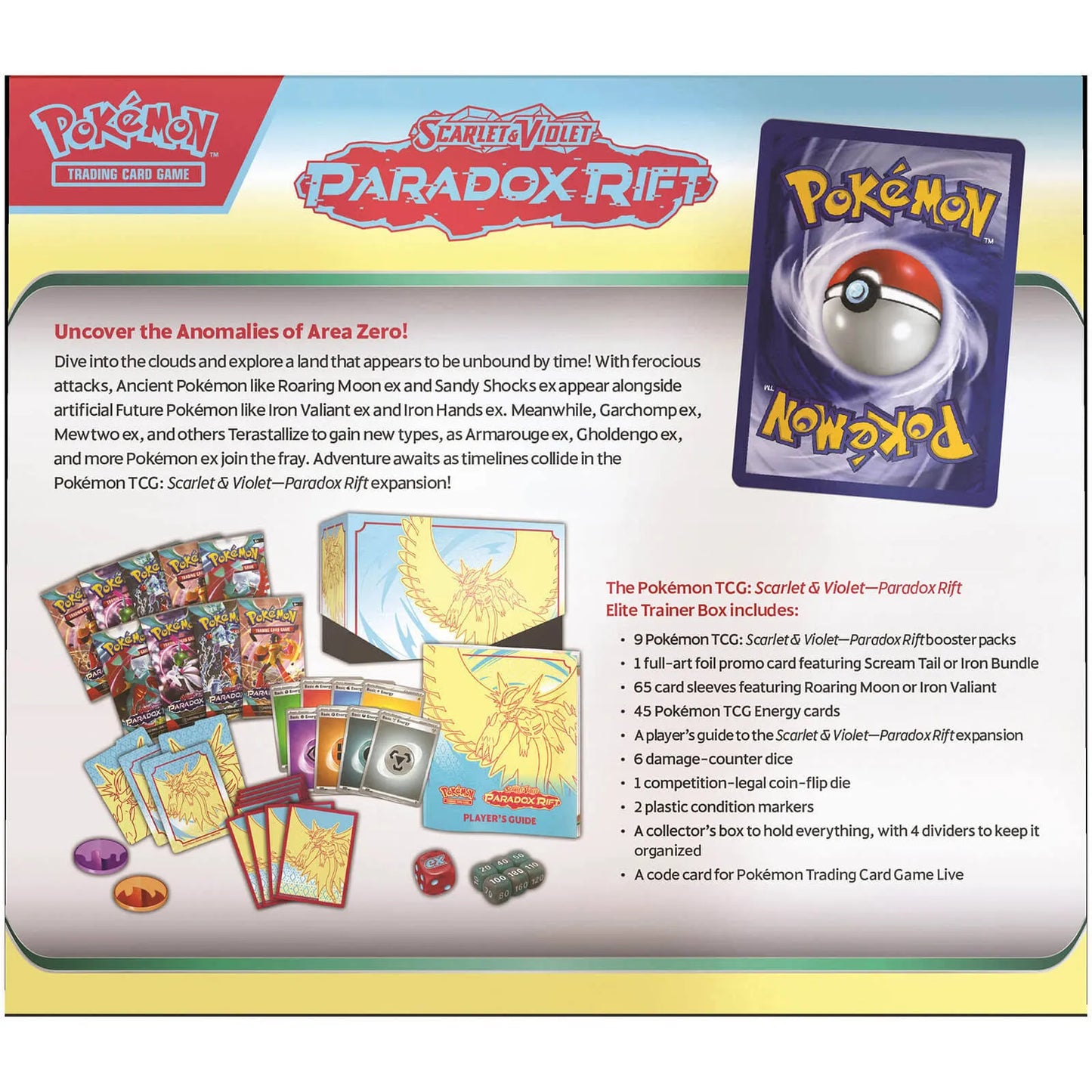 Pokémon Paradox Rift Elite Trainer Box Set Roaring Moon