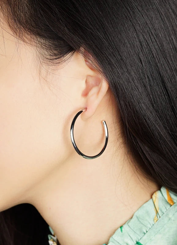 jj+rr Medium Slim Hoop Earring