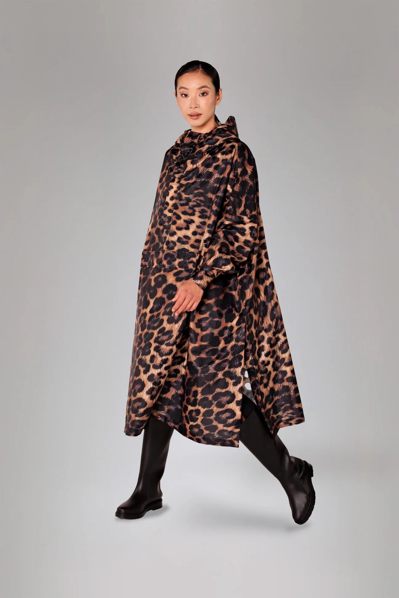 Rainkiss Dark Leopard Rain Poncho