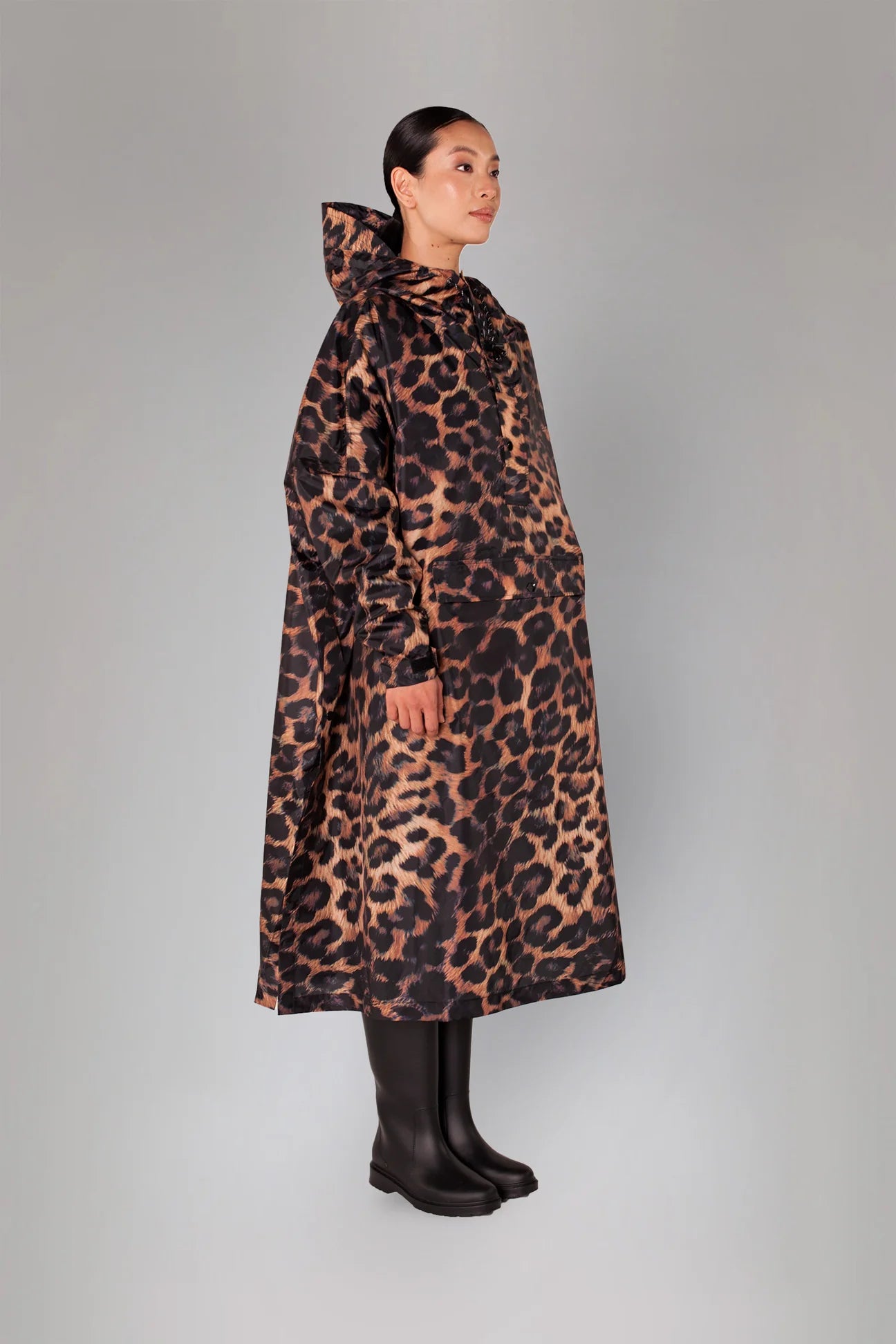 Rainkiss Dark Leopard Rain Poncho