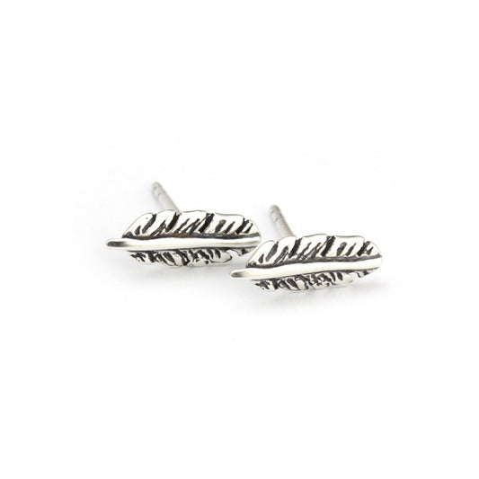 Marmalade Silver Sculpted Feather Studs