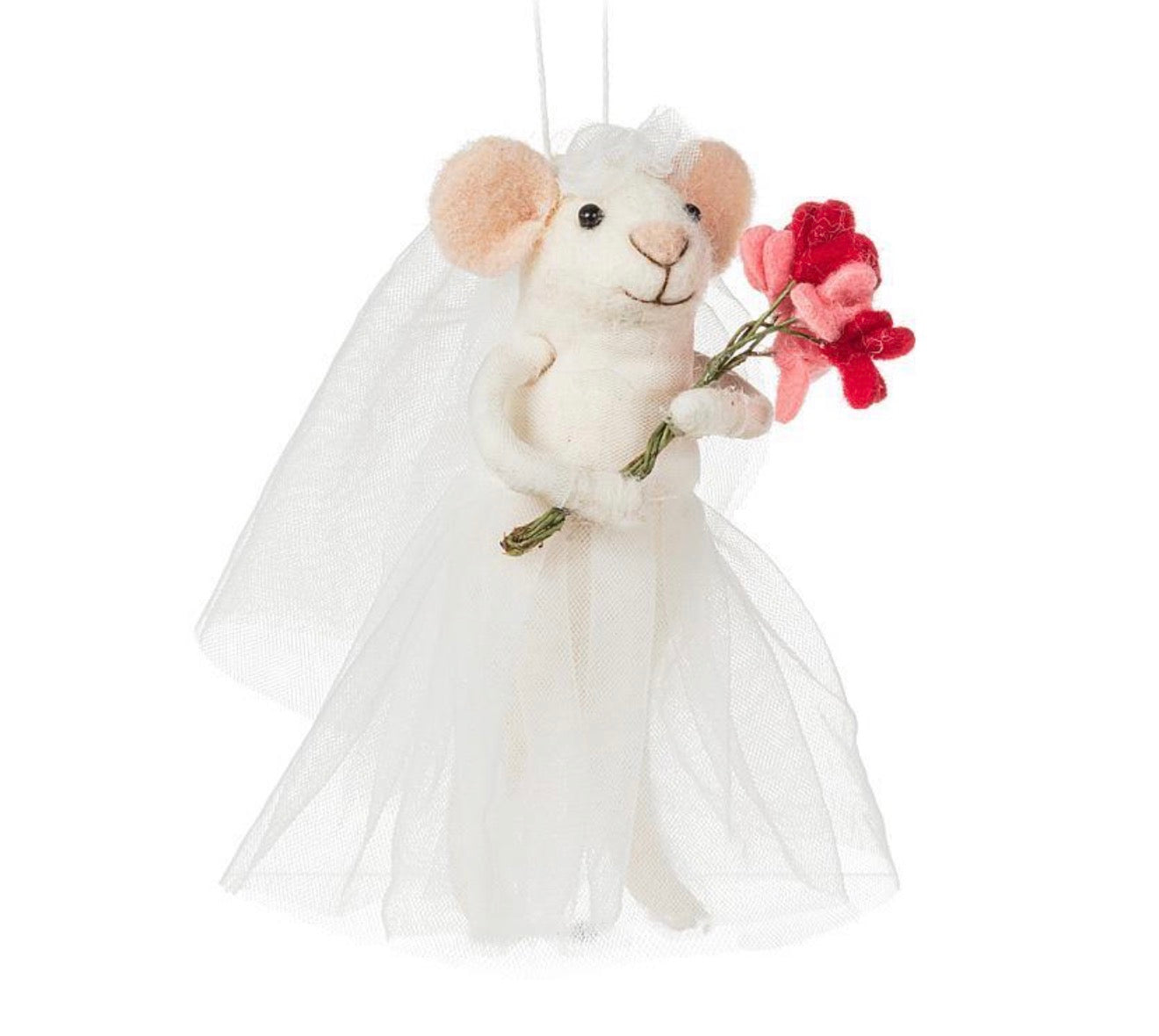 Wool Mouse Bride Ornament