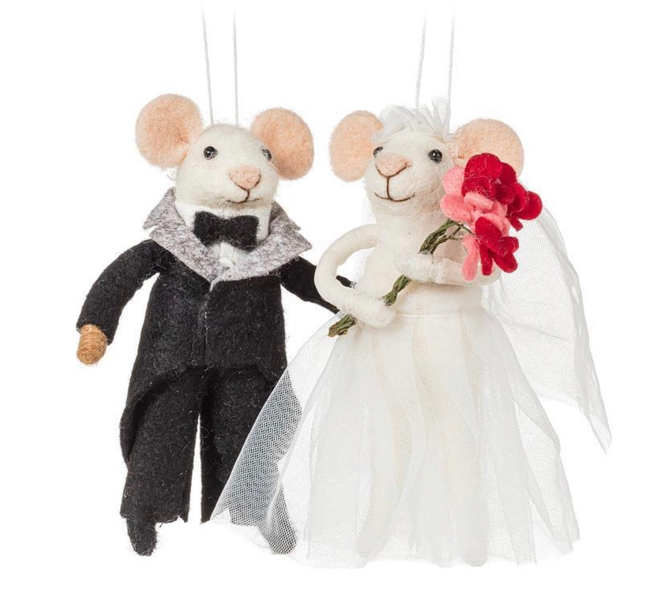 Wool Mouse Bride Ornament
