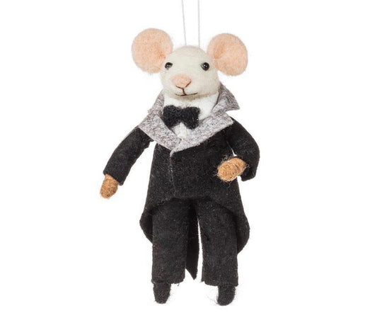 Wool Mouse Groom Ornament