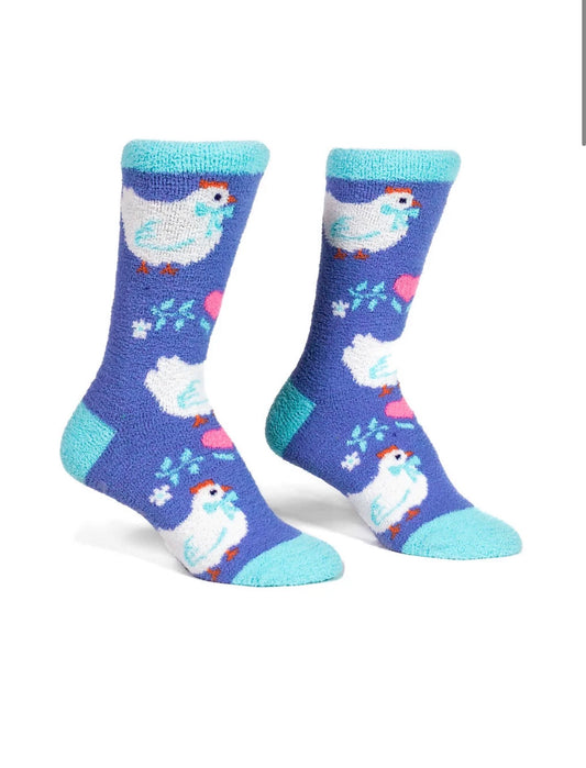 SOCK IT TO ME Women’s Fuzzy Socks Henny Chickens