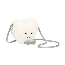 JellyCat Amuseables Cream Heart  Bag