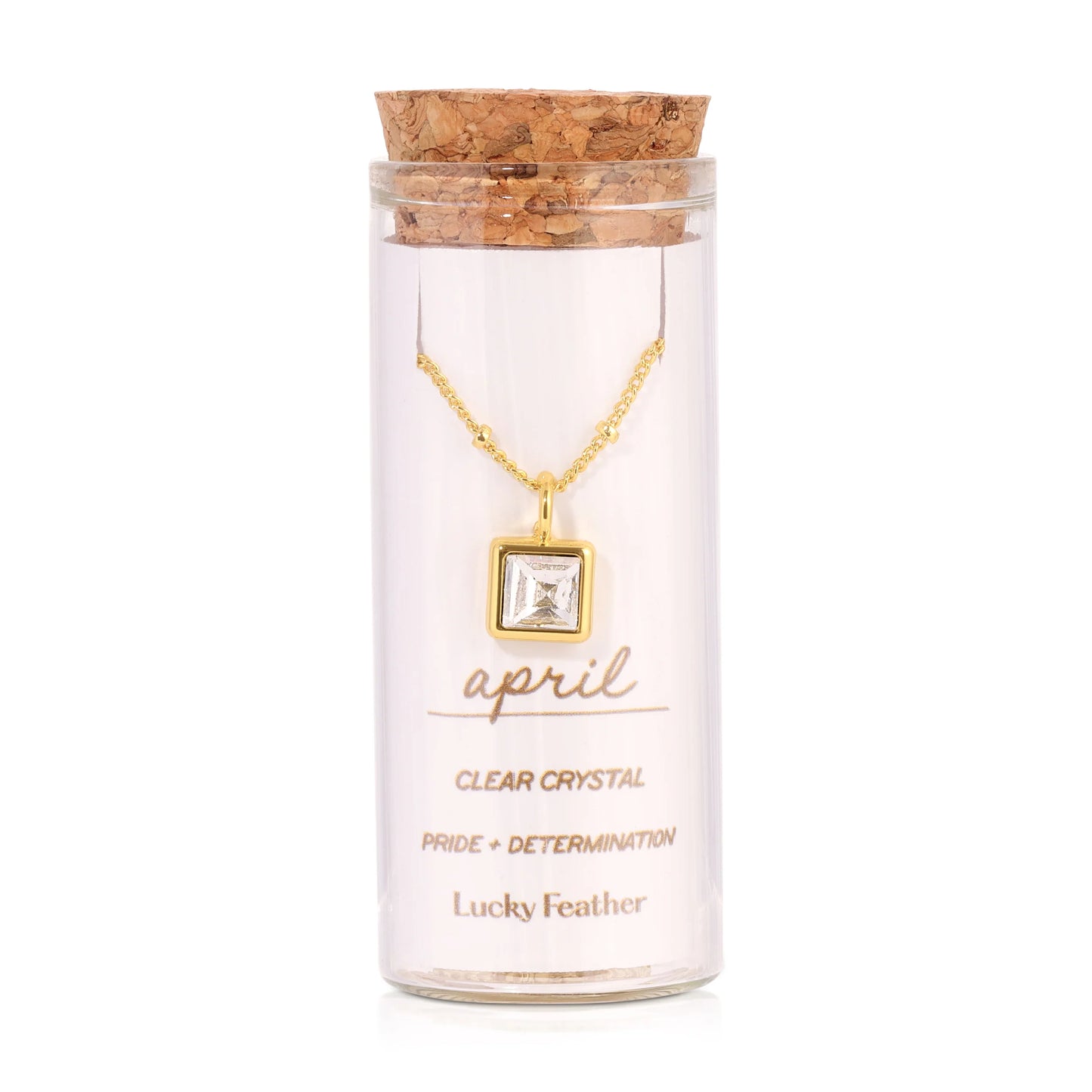 Lucky Feather Bottled Birthstone Necklace
