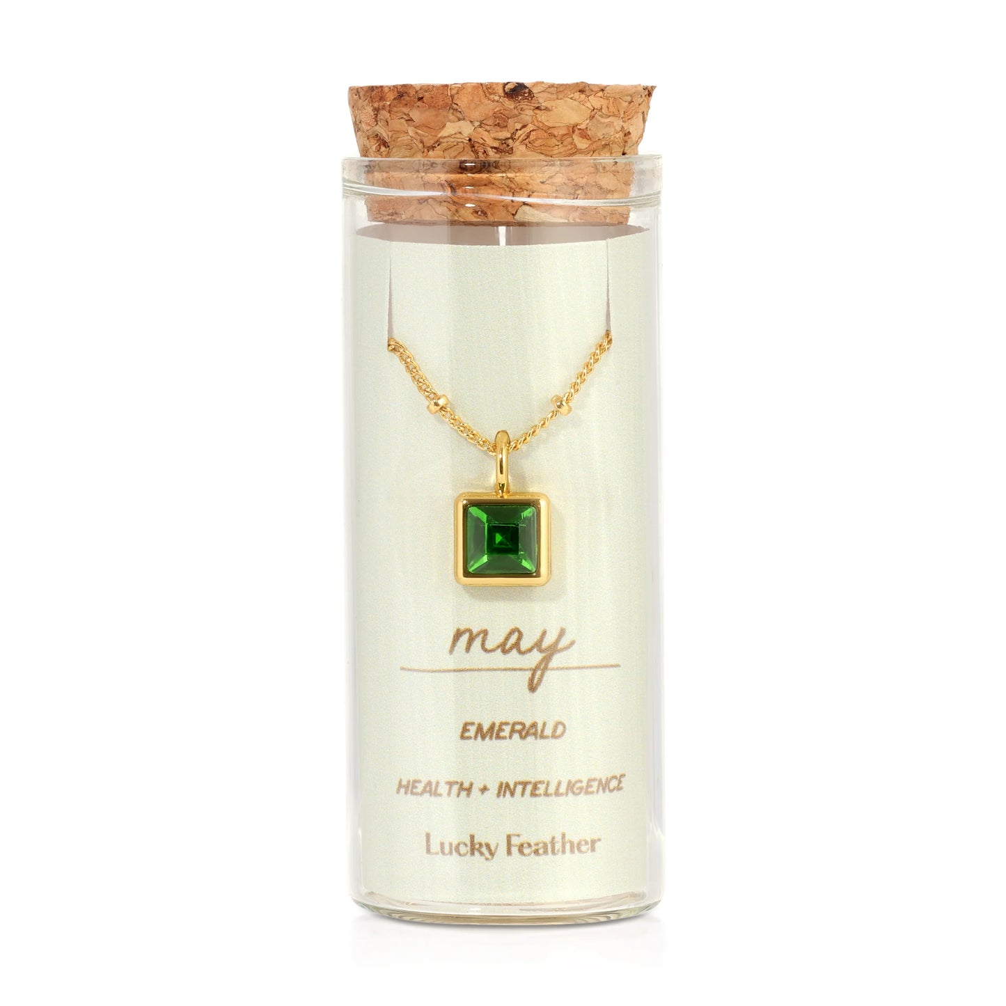Lucky Feather Bottled Birthstone Necklace