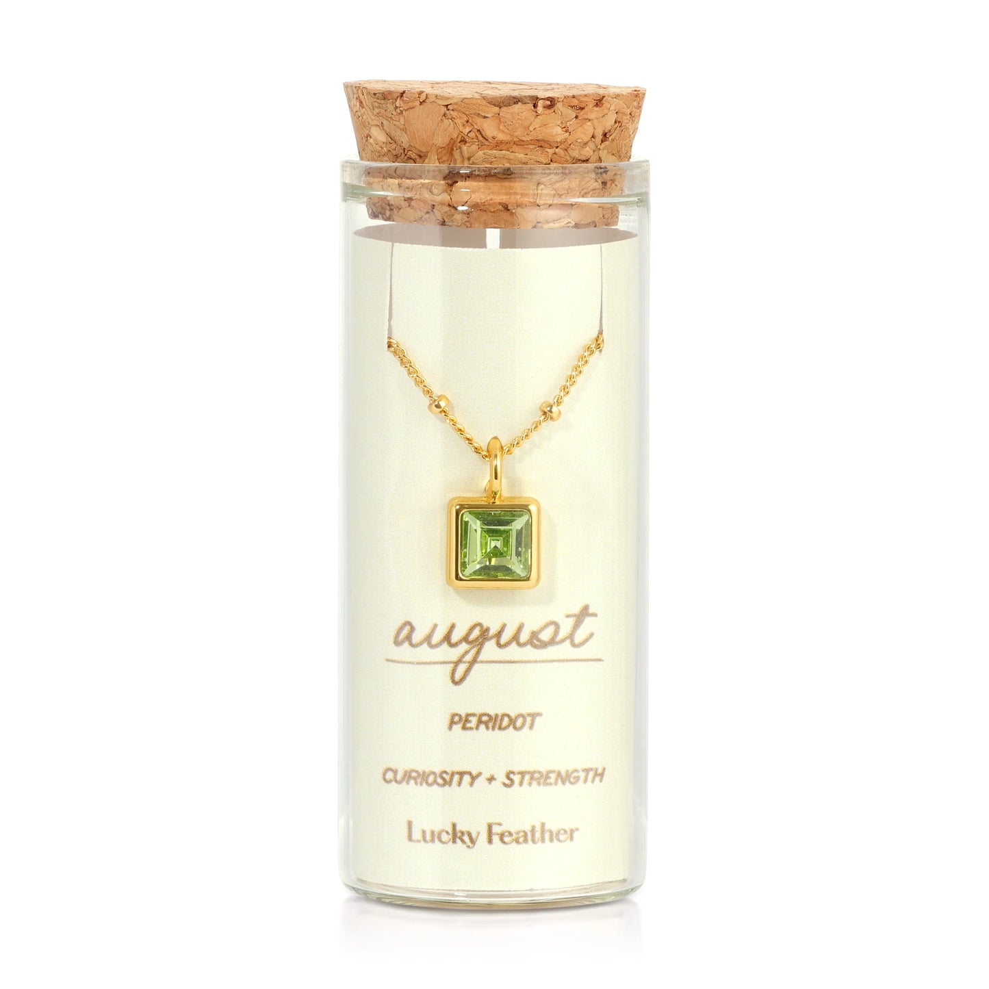 Lucky Feather Bottled Birthstone Necklace