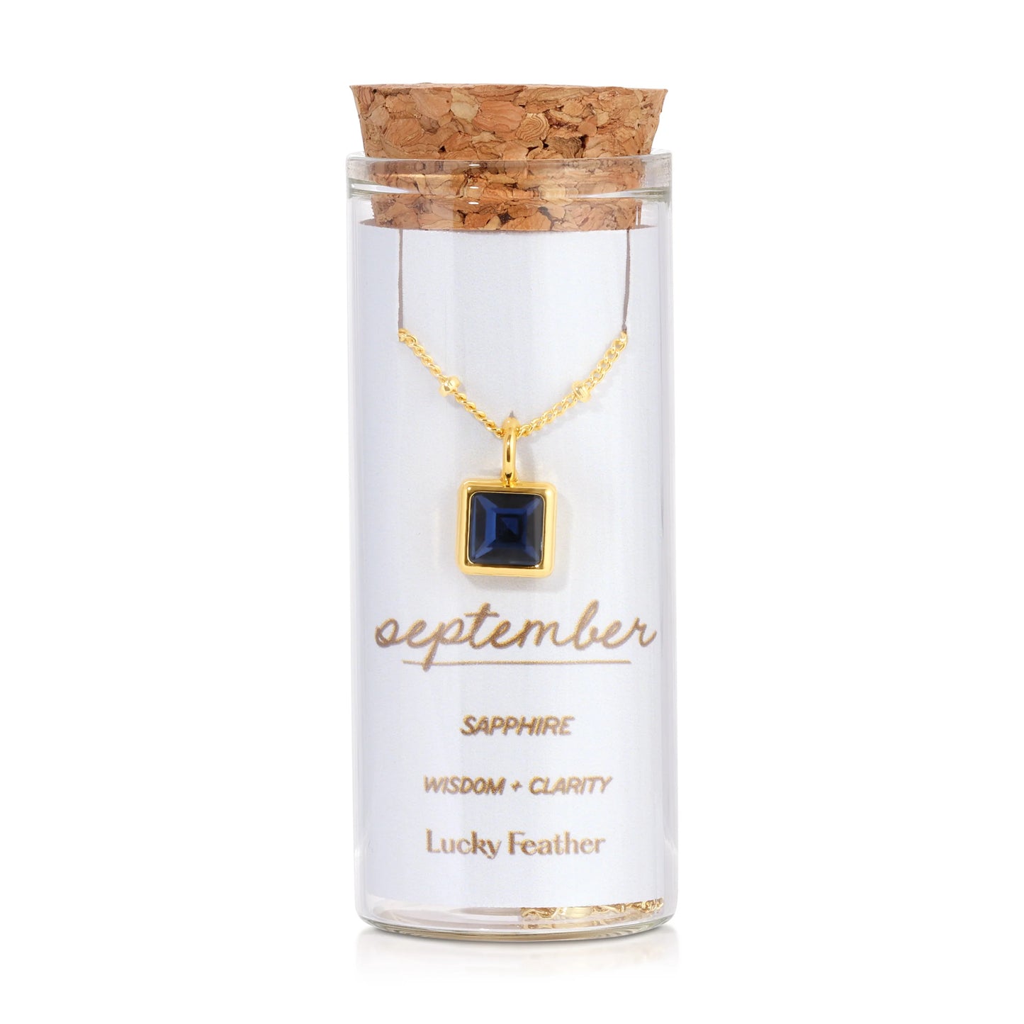 Lucky Feather Bottled Birthstone Necklace