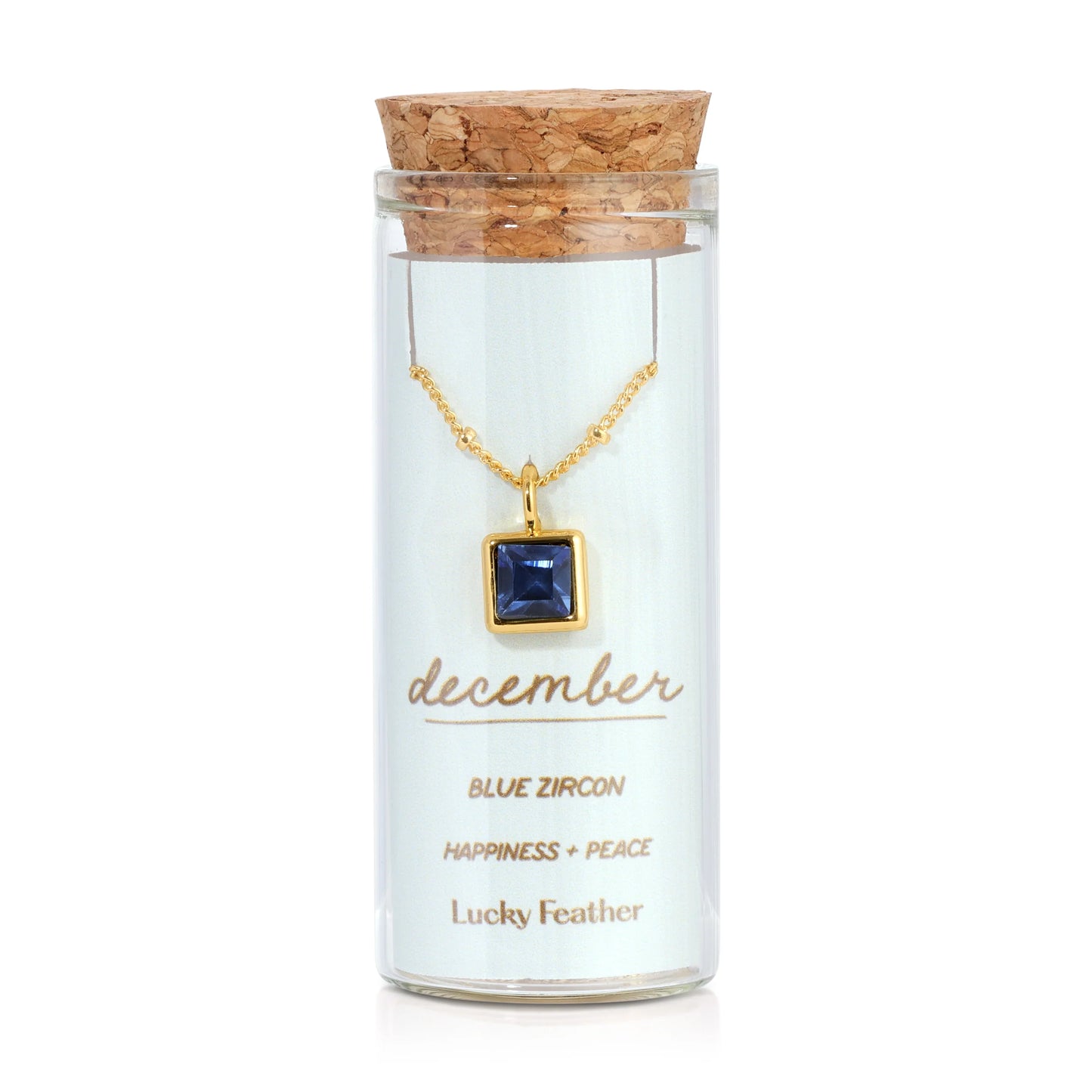 Lucky Feather Bottled Birthstone Necklace