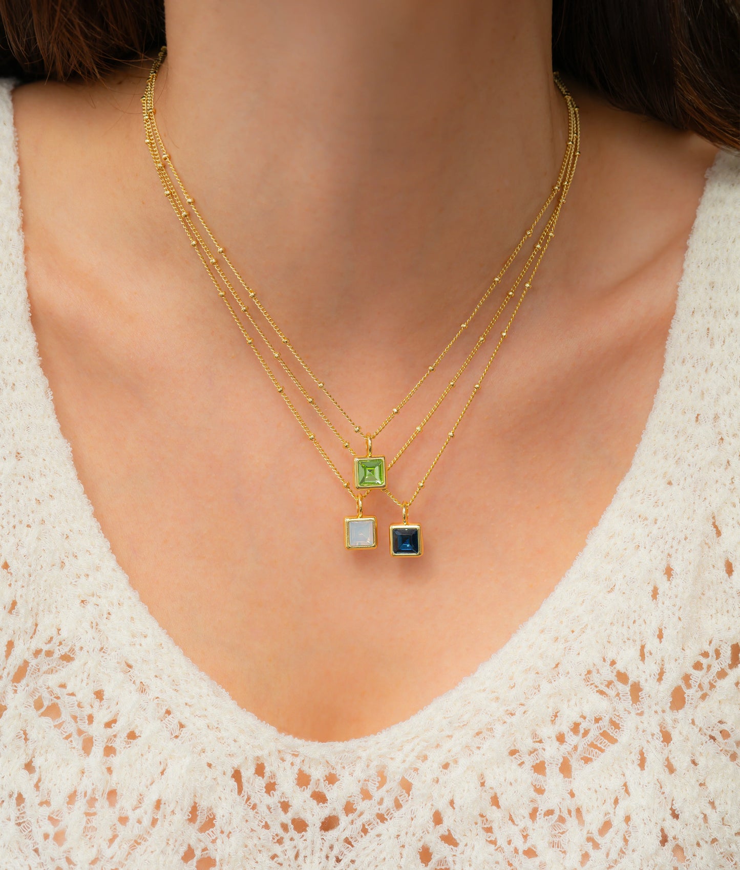 Lucky Feather Bottled Birthstone Necklace