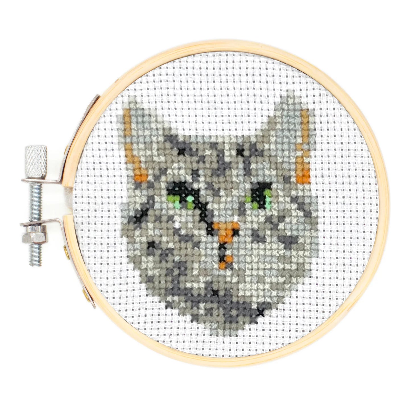 Kikkerland Cat Mini Cross Stitch Embroidery Kit