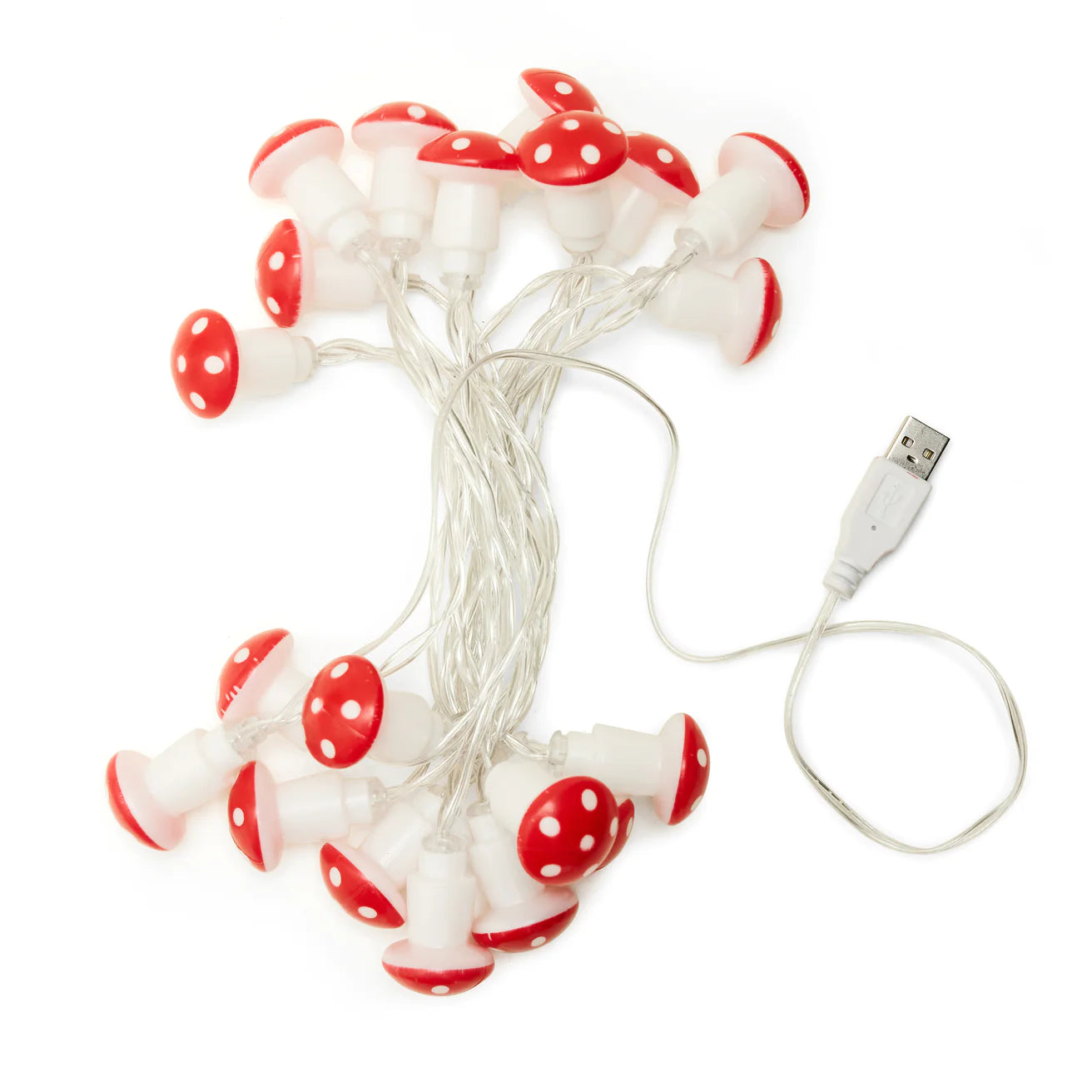 Kikkerland 10 Ft Mushroom LED USB String Lights