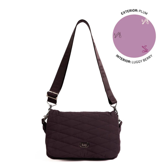 Lug Bina Fold Over Crossbody Bag Plum