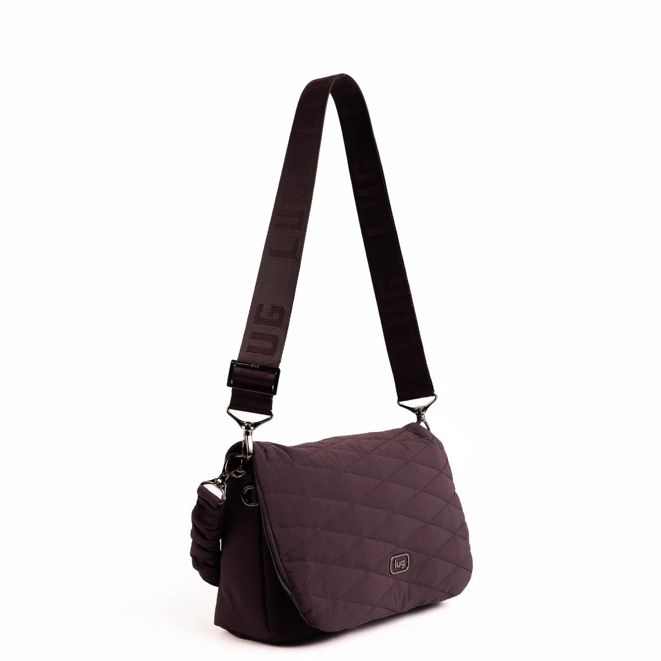 Lug Bina Fold Over Crossbody Bag Plum